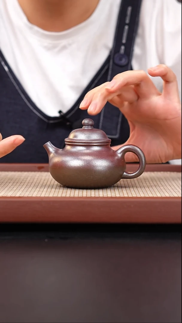 茶壶紫砂红皮龙柴烧容天160cc