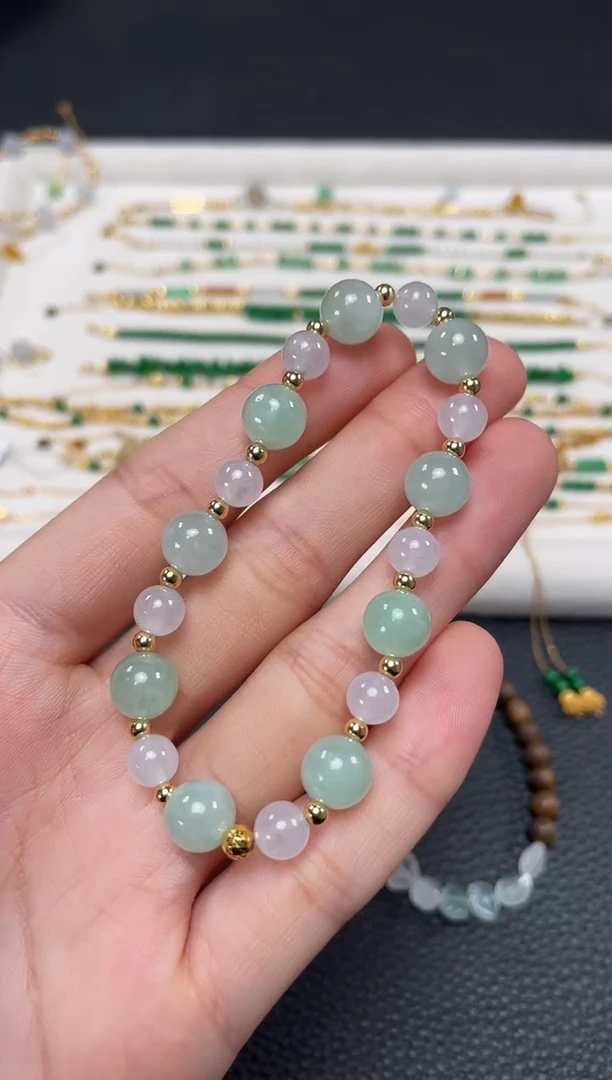 【闪购商品】翡翠套链18K金镶嵌一个  JK341