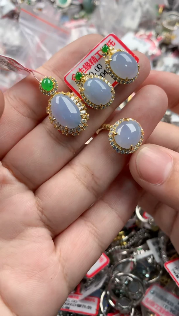 银S925镶嵌戒指翡翠77777   3