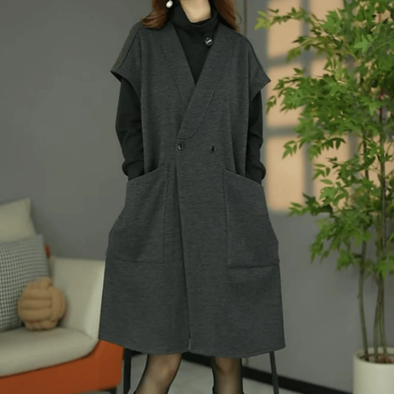 B141【马甲外套+连衣裙】2025秋季新款高货欧版显瘦有气质套装裙