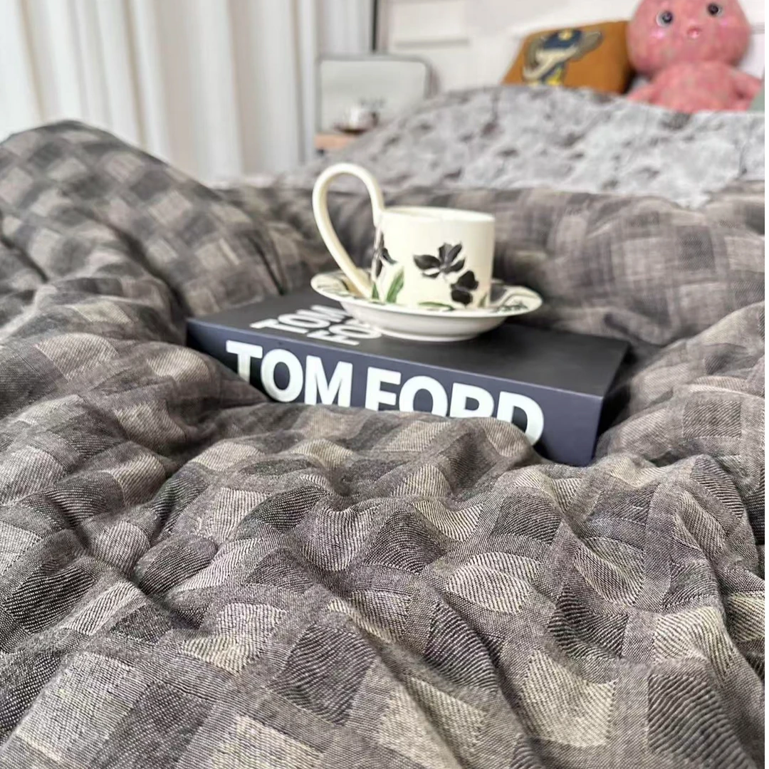 岚奚美学-【朦胧格-四件套 】双人纯棉简约舒适轻奢上档次