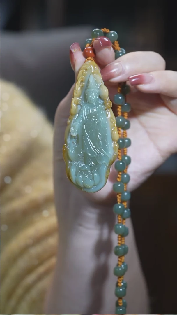 颈饰未镶嵌和田玉观音