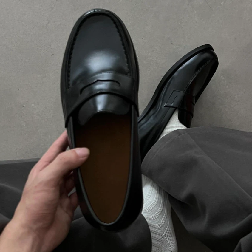 正装商务皮鞋男一脚蹬乐福鞋男通勤套脚休闲男鞋通勤厚底增高英伦