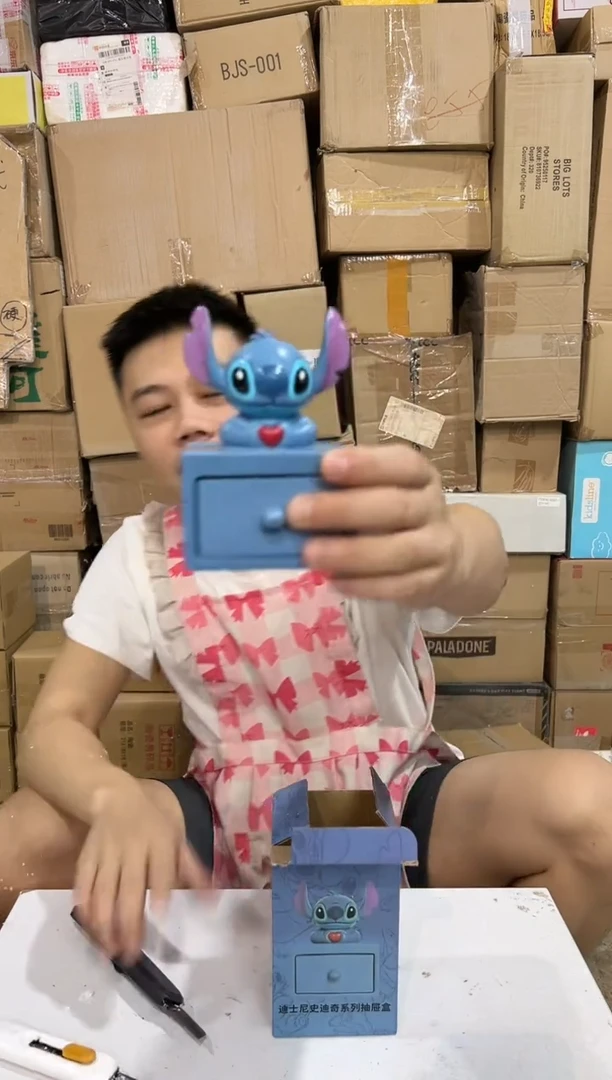 瓷片原盒史迪仔抽屉首饰盒