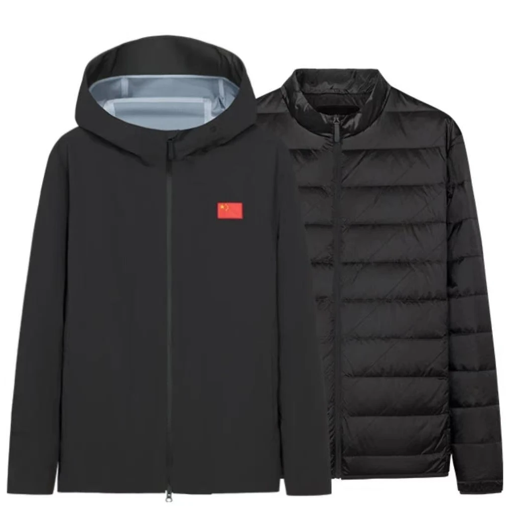 安踏全天候系列 冲锋衣轻薄羽绒服连帽两件套 152440612 2.15