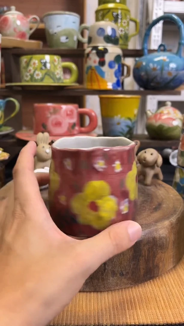 杯子手绘高温釉下陶瓷