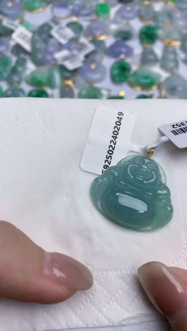 【闪购商品】翡翠颈饰18K金镶嵌天然缅甸翡翠A货