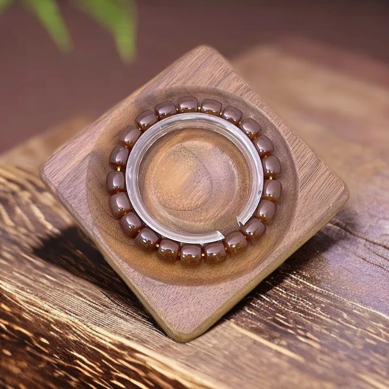 【恩上珠宝】新疆若羌产地天然玉石 169 新疆料焦糖直切10mm