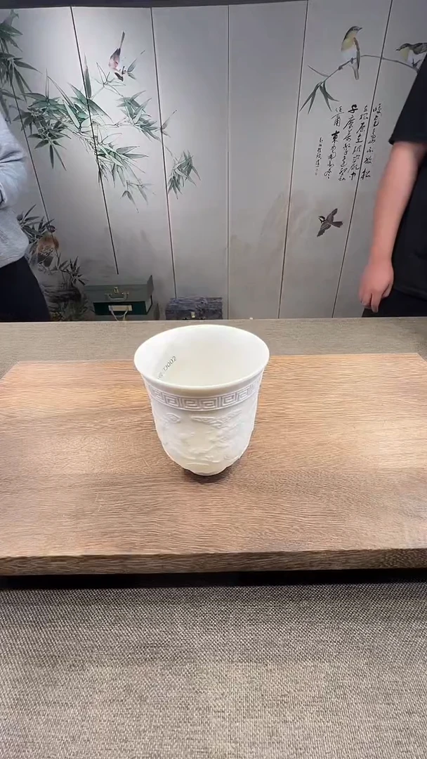 @微光茶器龙凤隐雕素烧主人杯TJ002