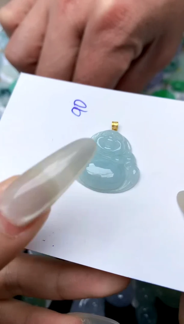 【闪购商品】翡翠颈饰18K金镶嵌天然A货翡翠