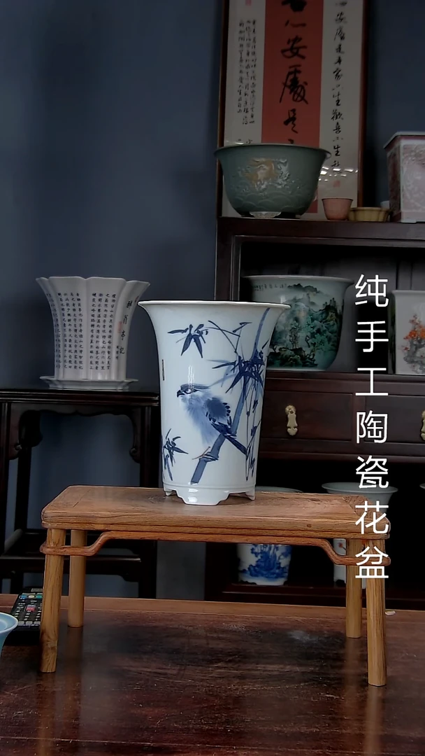 景德镇手工陶瓷花盆