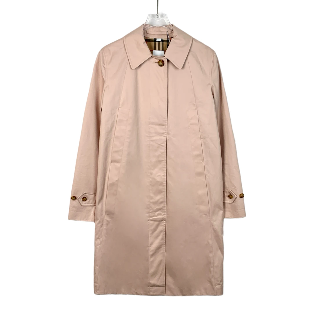 未使用 BURBERRY/博柏利  H10950  裸粉色翻领风衣外套 38 S码