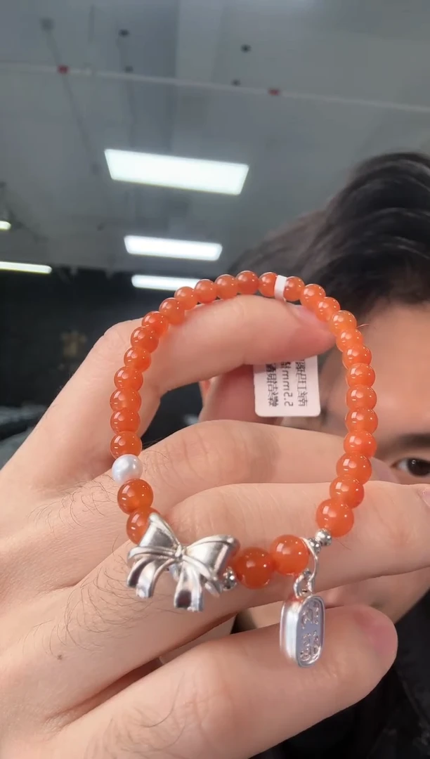 银S925镶嵌手串南红玛瑙南红手串