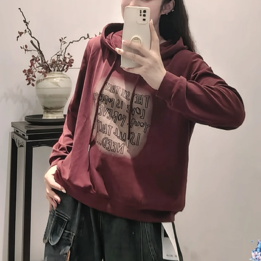 15826新款春秋休闲减龄宽松显瘦连帽卫衣
