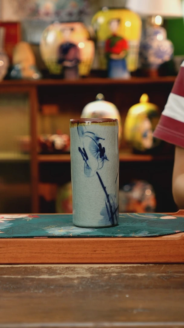 杯景德镇纯手工釉下彩精品茶具水杯