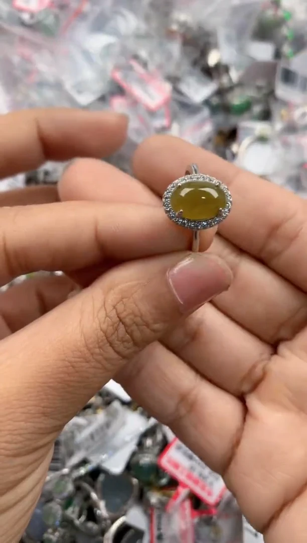 银S925镶嵌戒指翡翠3333---6