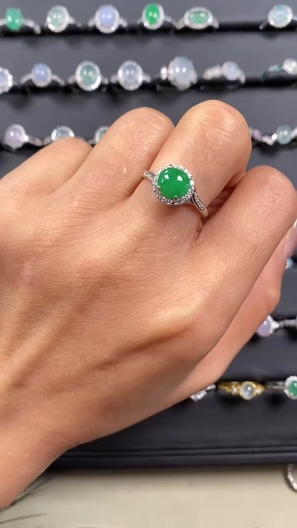 【闪购商品】翡翠戒指银S925镶嵌8024