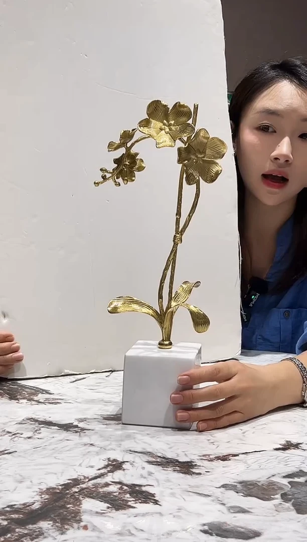黄铜蝴蝶兰摆件 现货