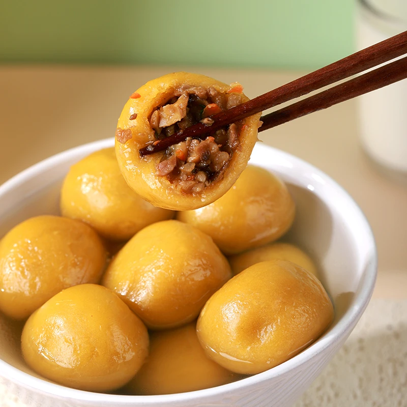 温州特产纯手工新鲜番薯肉丸子营养早餐皮薄馅多370g*2盒顺丰包邮