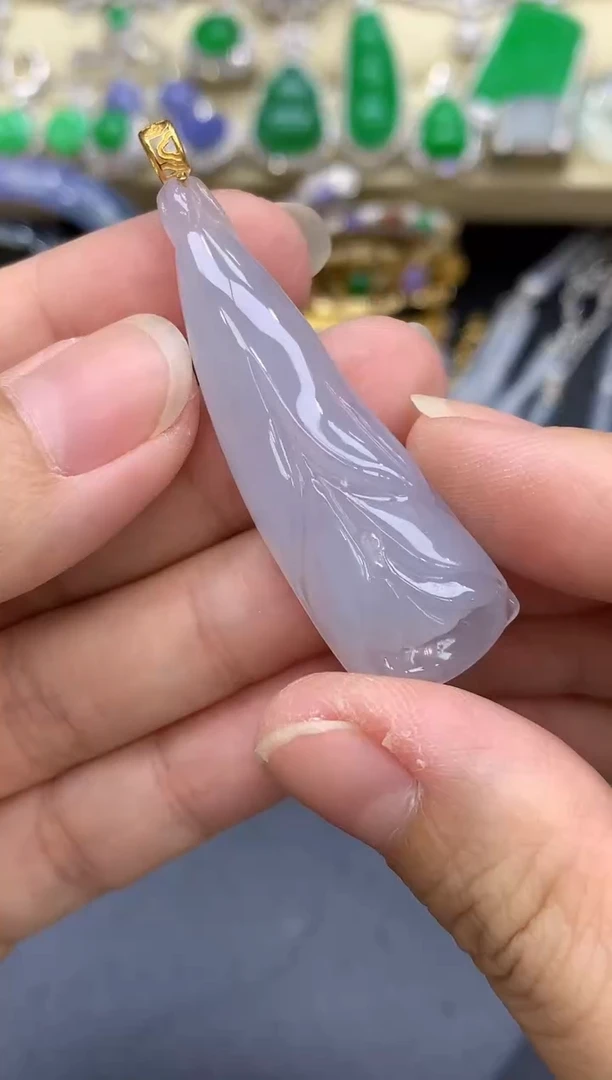 颈饰18K金镶嵌翡翠110-中国好珍宝