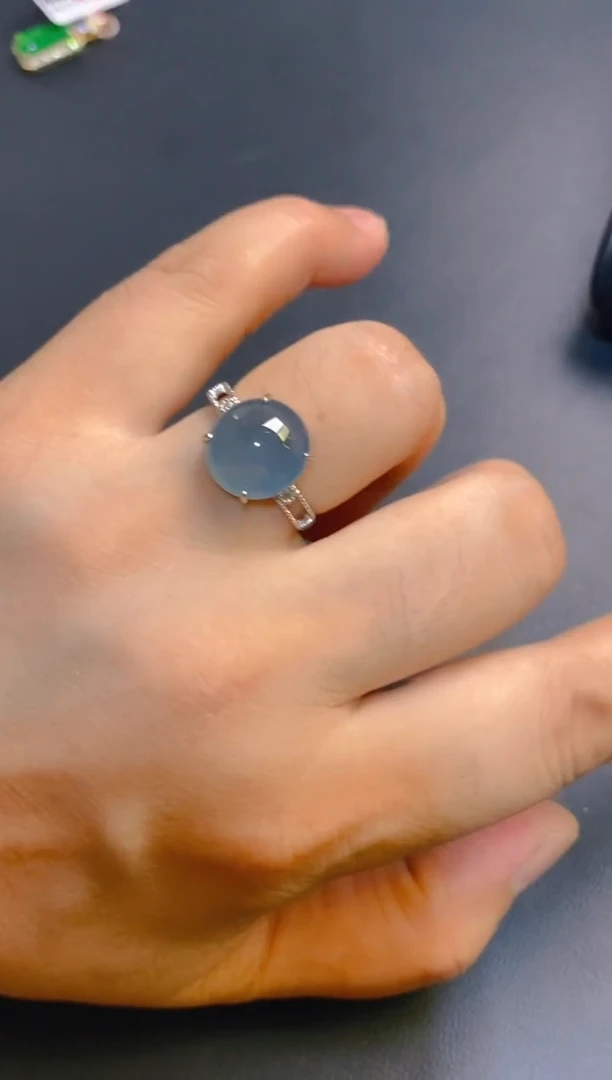 银S925镶嵌翡翠耳饰天然