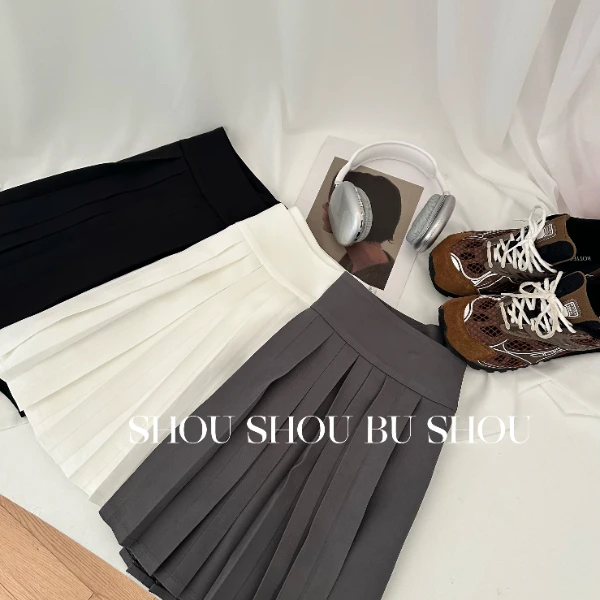 【FANFAN】少女日记-大码夏薄款无松紧百搭学院高腰半身短裙S01382