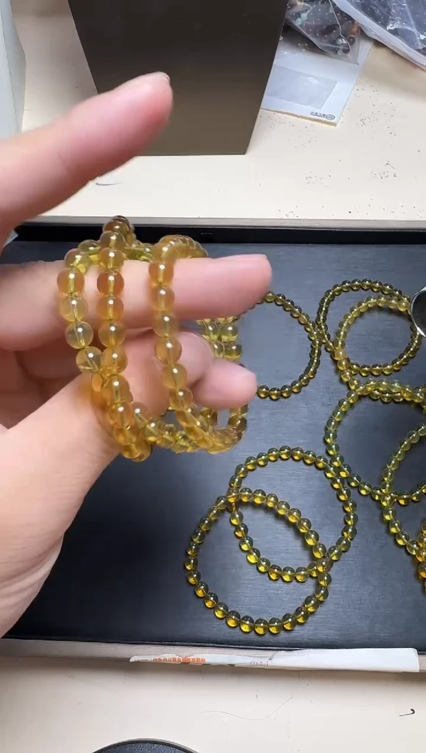 未镶嵌蓝珀手串蓝珀卡6mm手串多样性发其一