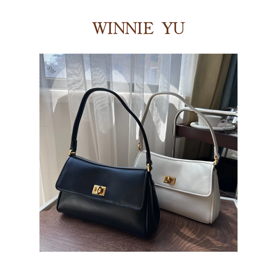 韩系复古腋下法棍包小众时尚精致凯利包链条单肩斜跨包