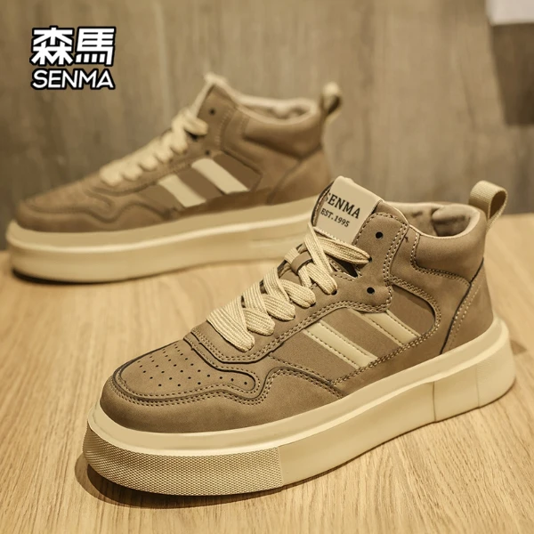 森马男鞋冬季新款男士马丁靴高帮厚底休闲板鞋男款爆款耐磨工装鞋