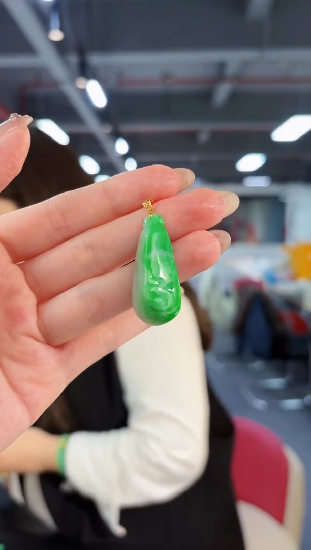 【闪购商品】翡翠颈饰18K金镶嵌缅料A货/支持复检/一件