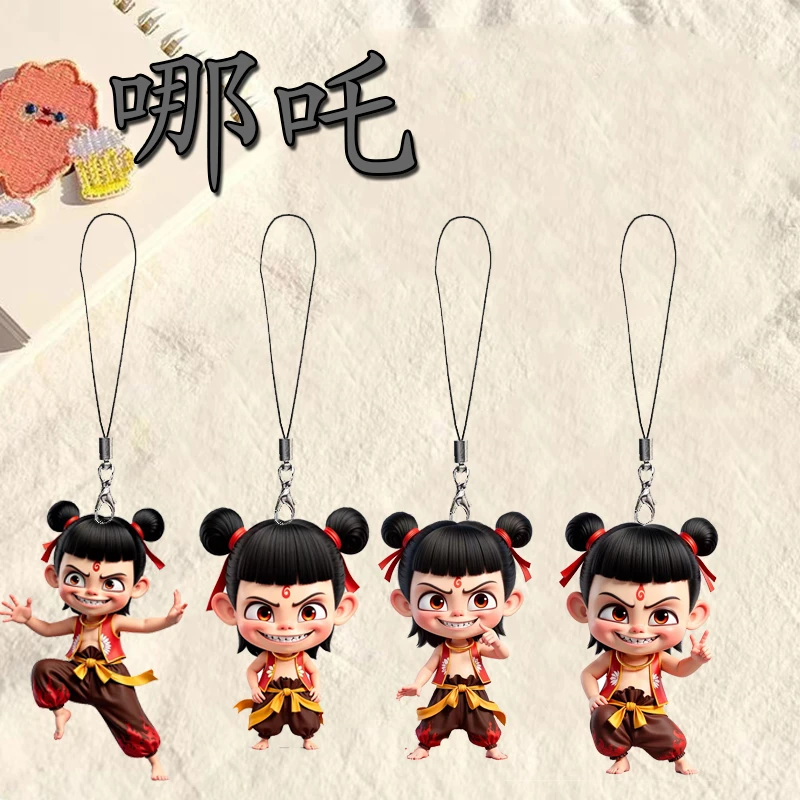 魔童手机链哪吒闹海可爱手机壳装饰书包挂件亚克力包包链条礼品
