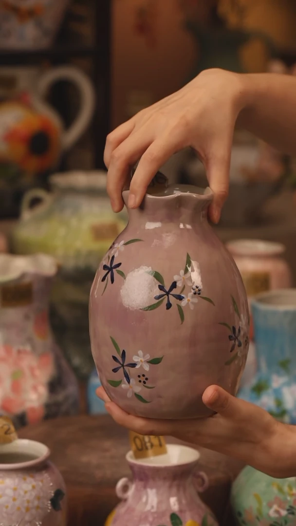 陶瓷306景德镇设计师手作花器摆件侘寂风