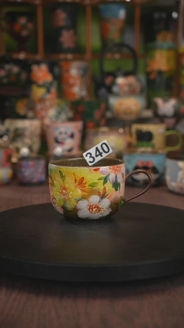 紫砂油画手绘釉下彩340