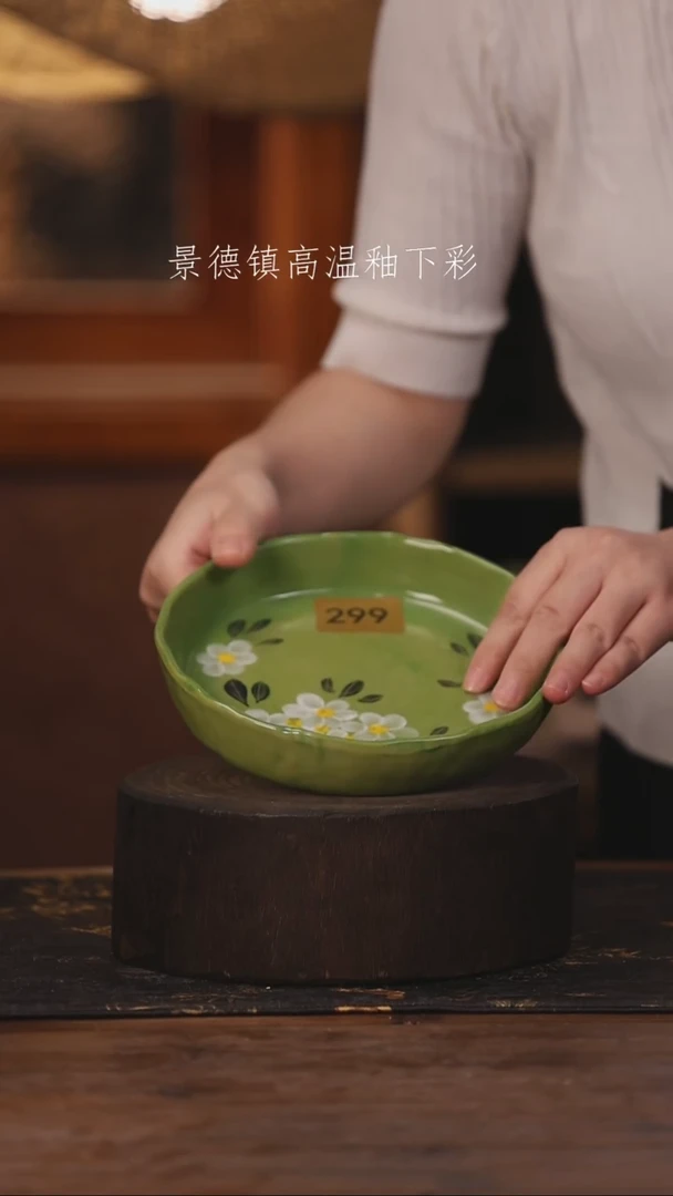 陶瓷景德镇高温釉下手绘陶瓷299