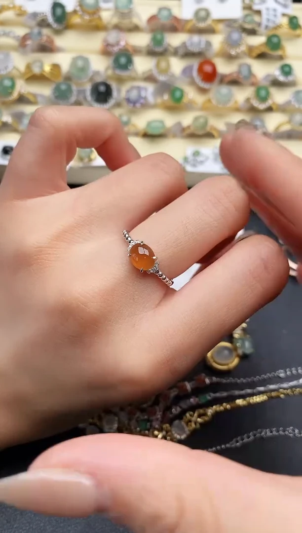 【闪购商品】翡翠戒指银S925镶嵌222222222+1