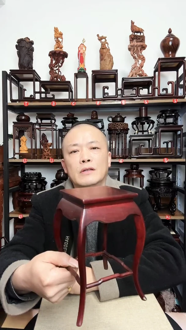 紫砂底座木11正方19高