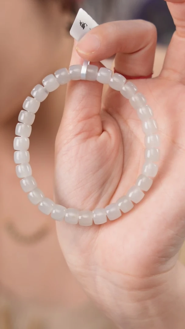 【闪购商品】和田玉手串未镶嵌直切烟紫手串