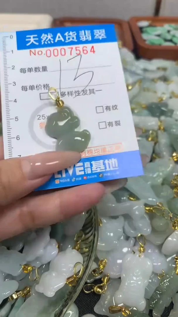 翡翠未镶嵌颈饰净货挂件-7564