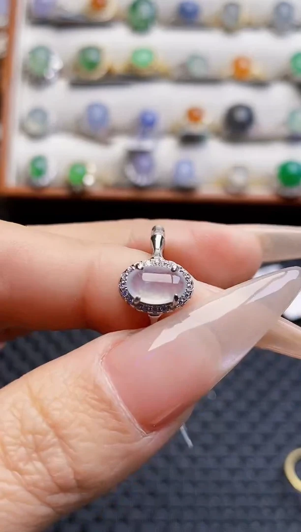 银S925镶嵌戒指翡翠6371