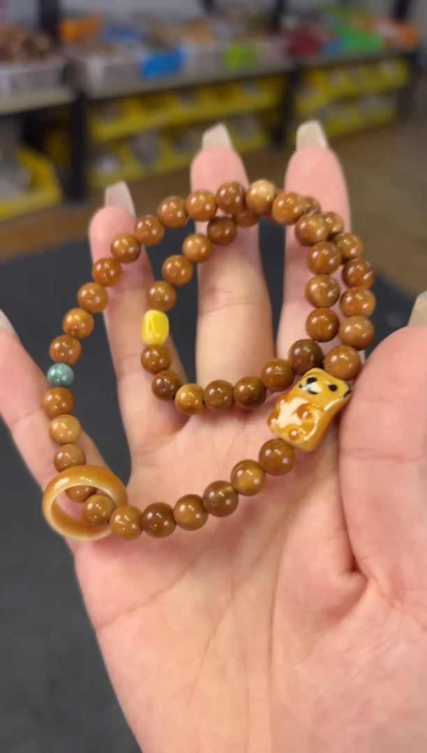 【闪购商品】蜜蜡手链未镶嵌    7mm蜜蜡设计库克双圈