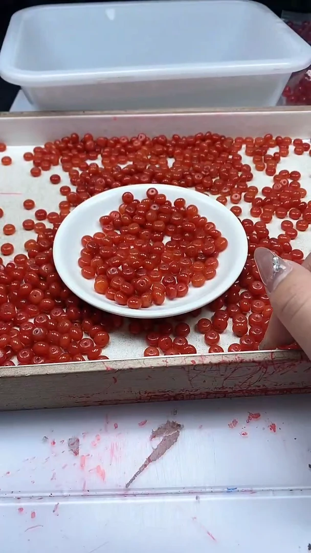 【闪购商品】玛瑙/玉髓颈饰未镶嵌w2280满肉南红算盘8*5mm*20颗