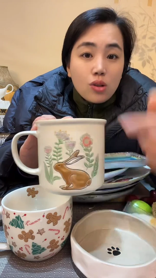 【闪购商品】瓷片兔子杯子 微瑕介意勿拍