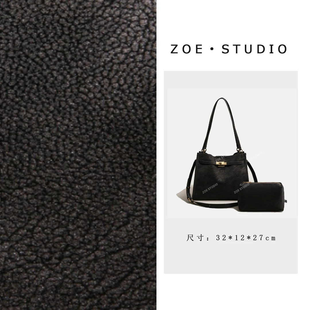 【佐伊甄选】SK-63195-乌木色轻奢女士时尚小众真皮单肩挎包