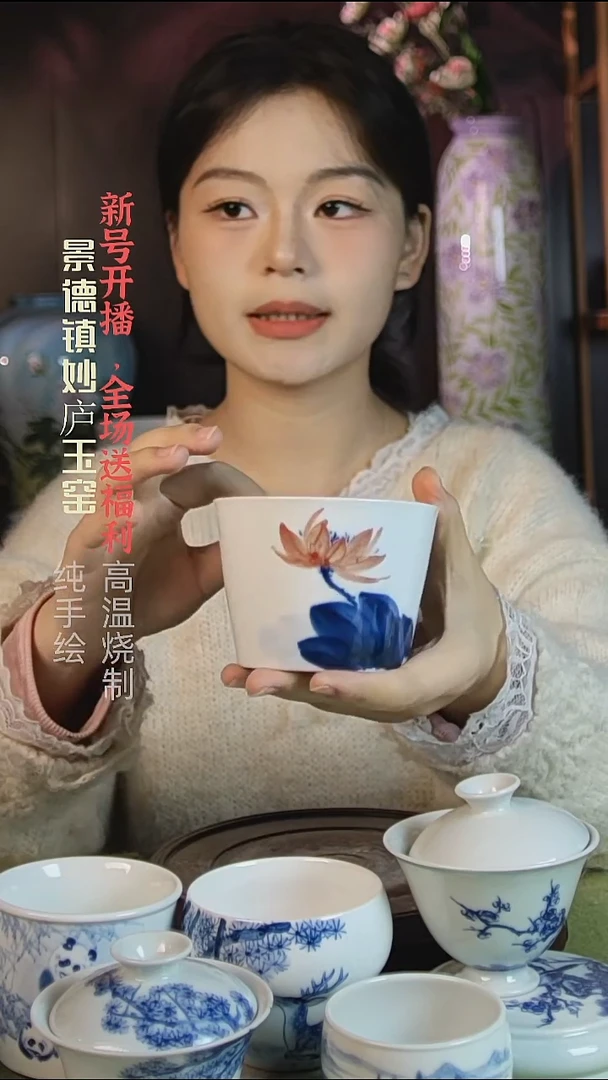 盘陶妙庐玉窑冰桶杯微瑕