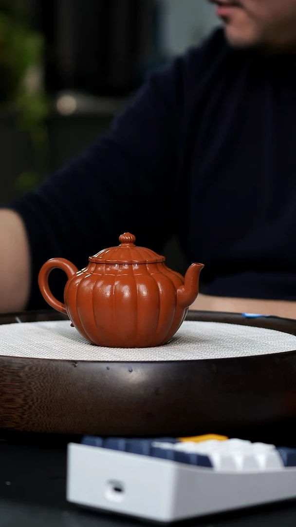 JCY-0524菱花莲子-朱泥-230cc