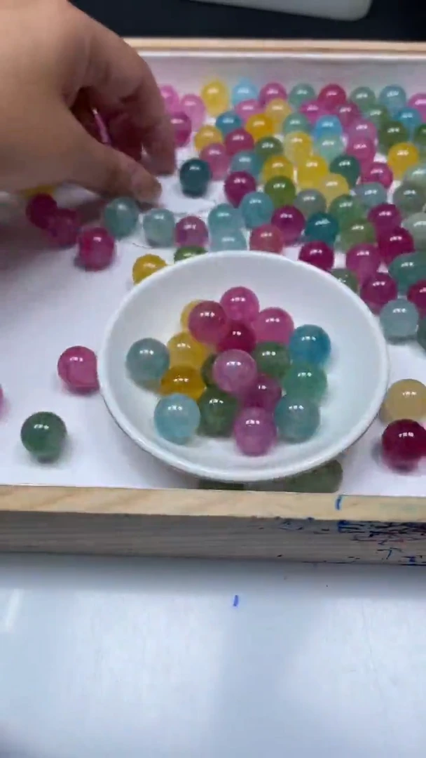 未镶嵌散珠碧玺M571 彩虹碧玺14mm3个8元