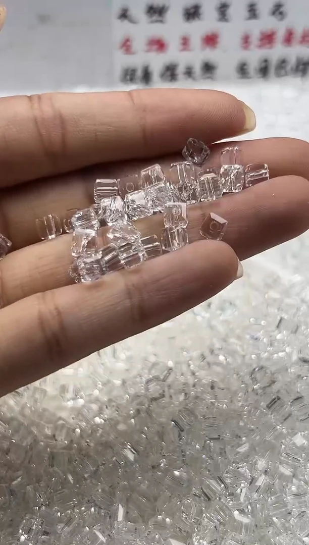 颈饰未镶嵌水晶w2174白水晶小方块4mm*50颗