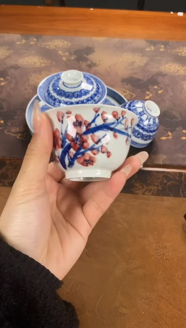 【闪购商品】《世有青花》柴窑柴烧梅花单杯