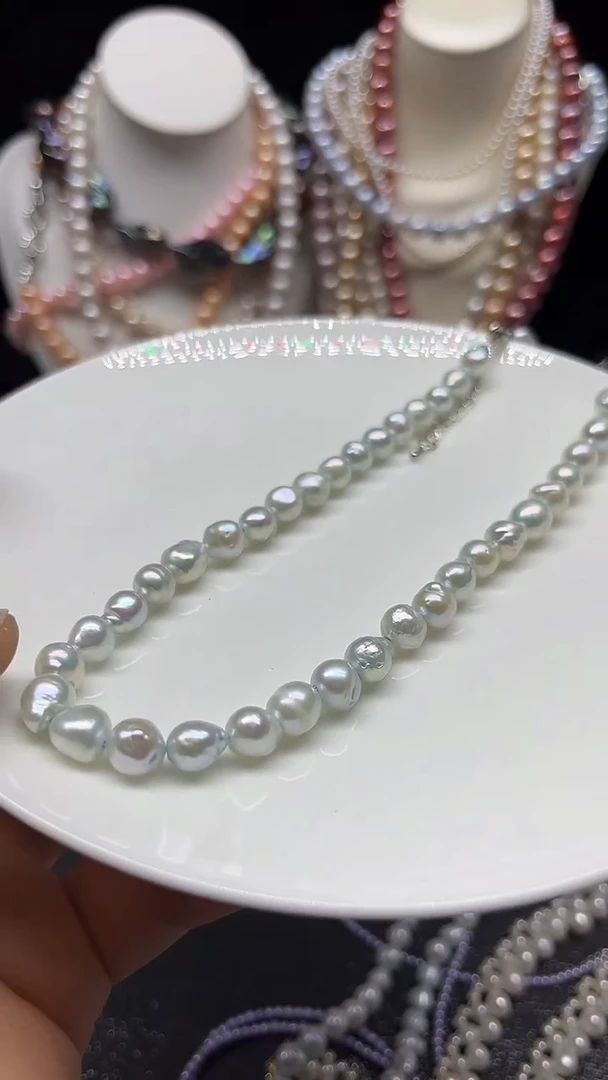 淡水珍珠未镶嵌颈饰方糖
