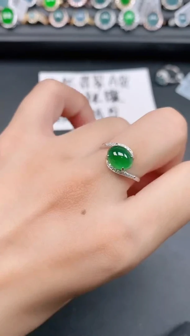 银S925镶嵌戒指翡翠11